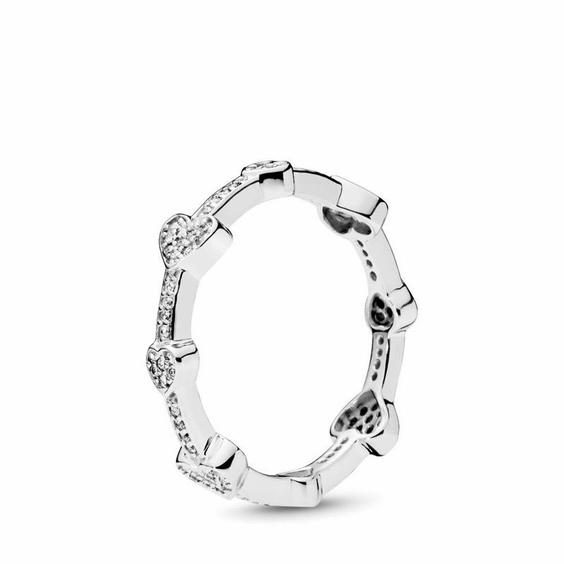 Pandora AlluStackable Ring Hearts Stackable Ring NZ Sale, Sterling Silver (613029-BVM)